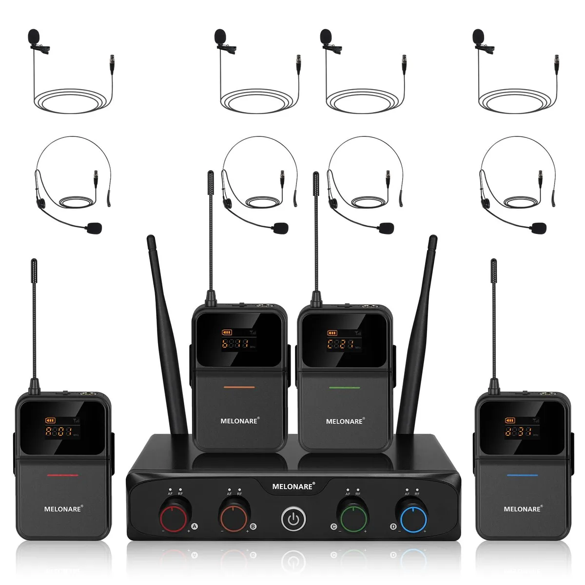 Melonare MWM-41-4B 4-Channel UHF Wireless Microphone System — product photo