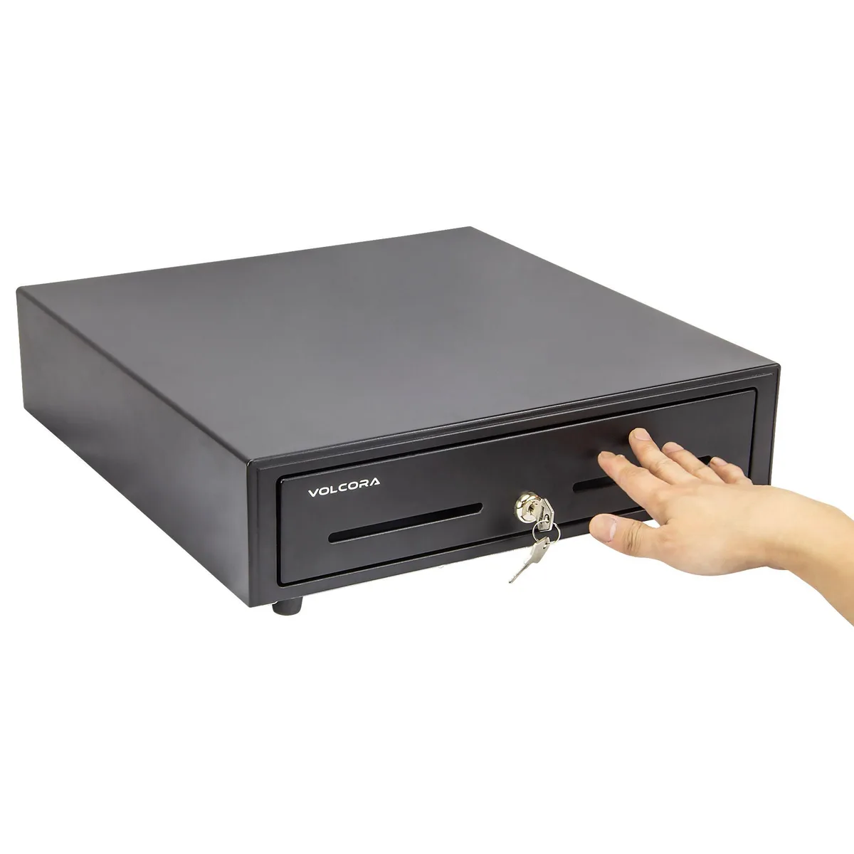 Volcora Volcora 16" Manual Push Open Cash Register Drawer Black 5 Bills 8 Coin — product photo