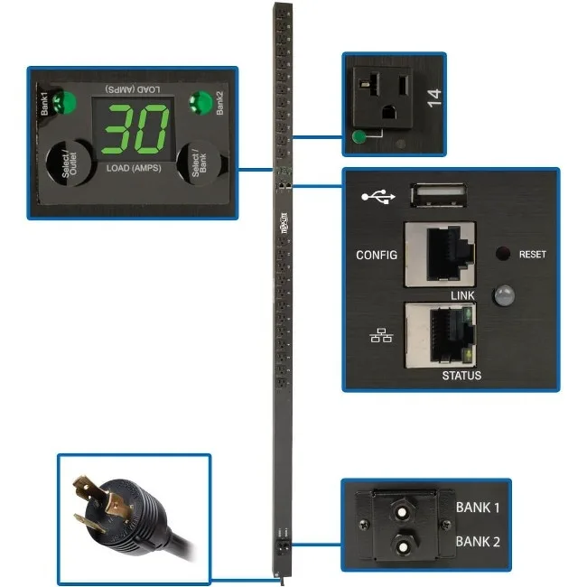 Tripp Lite Tripp Lite PDUMVR30NETLX 24-Outlet Switched PDU 30A 120V 10ft — product photo
