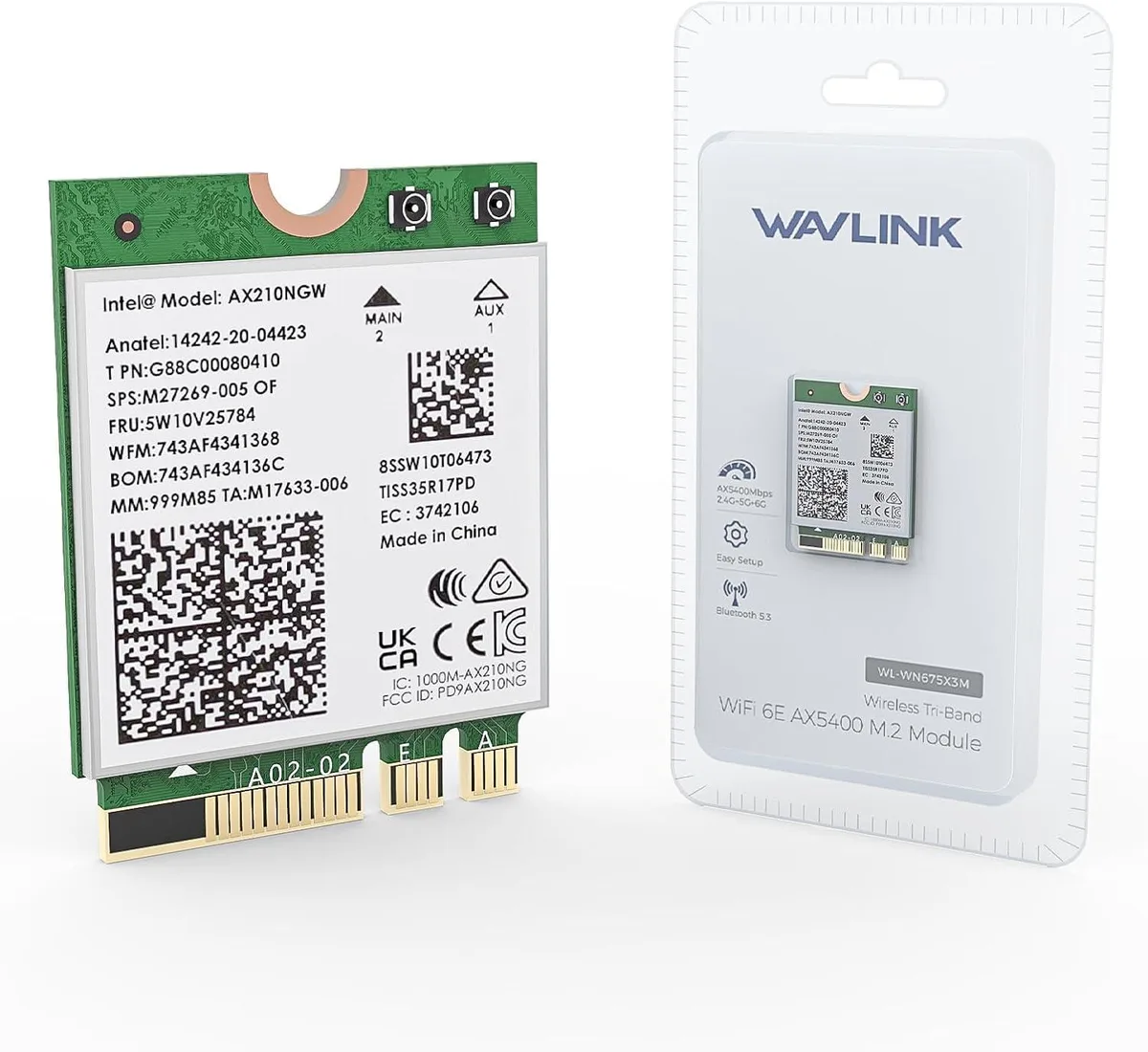 HP AX210 WiFi 6E Bluetooth 5.3 Tri-Band 5400 Mbps Network Card — product photo