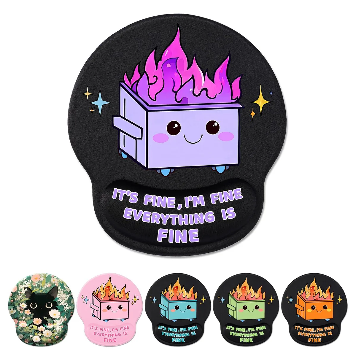  Hancynir H001W-DUMST-PR Dumpster on Fire Purple Mouse Pad 9.9 x 8.7 in — product photo