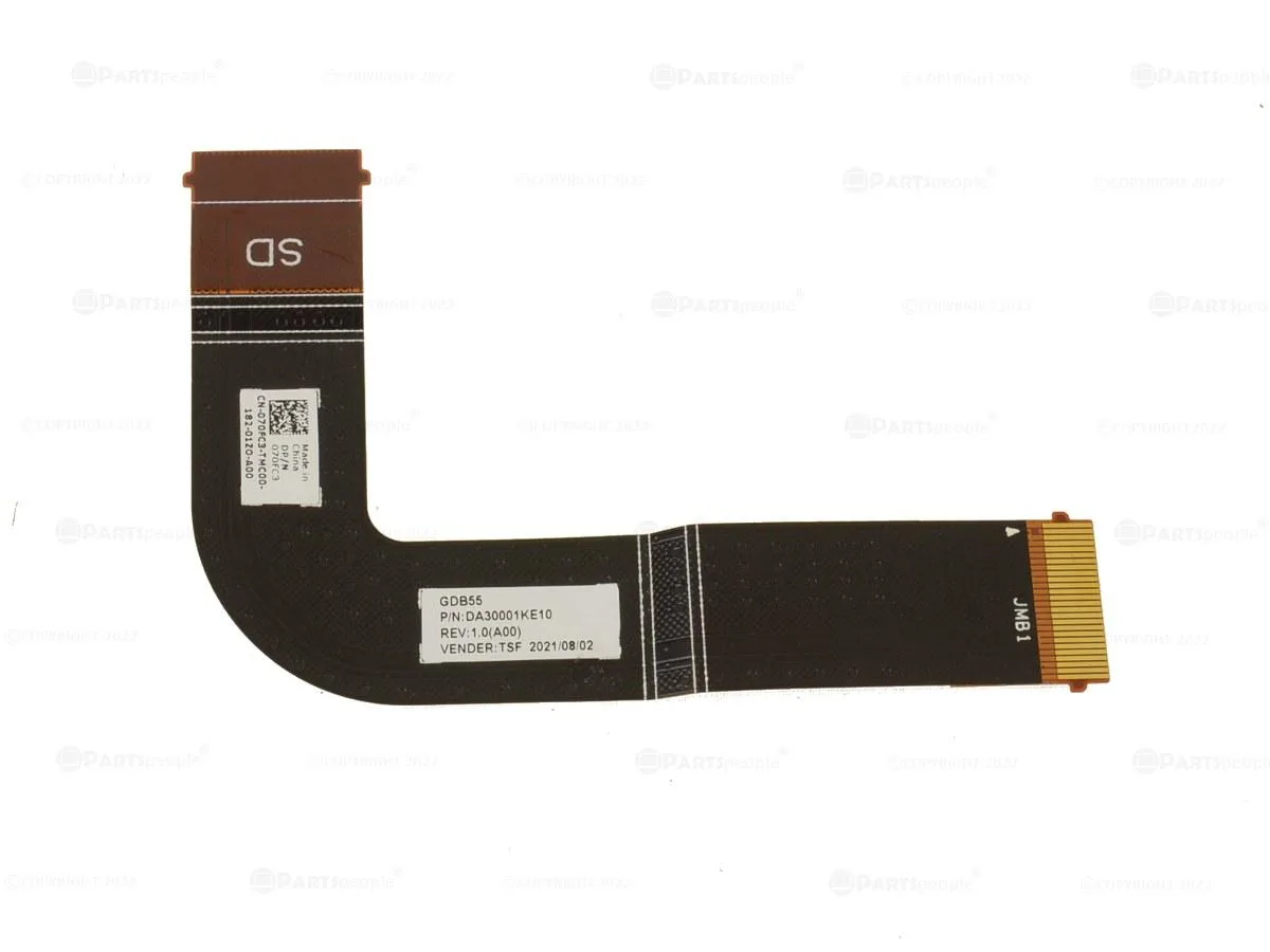 Flat orange ribbon cable with connectors on both ends