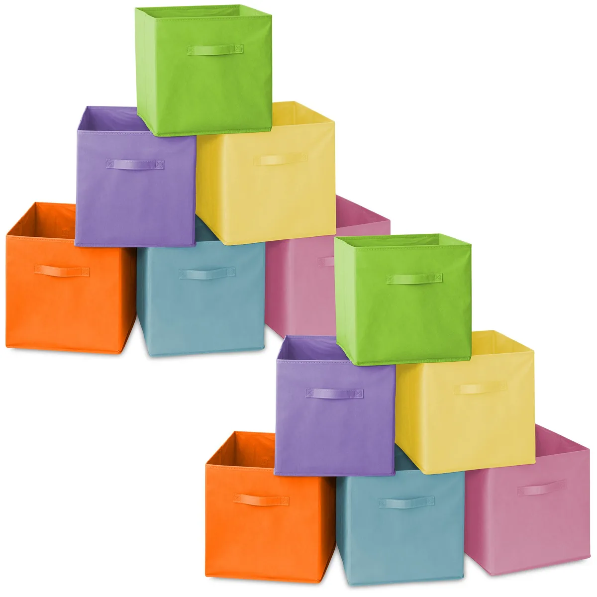 Casafield Casafield Set of 12 Collapsible Fabric Cube Storage Bins 13" Multicolor — product photo