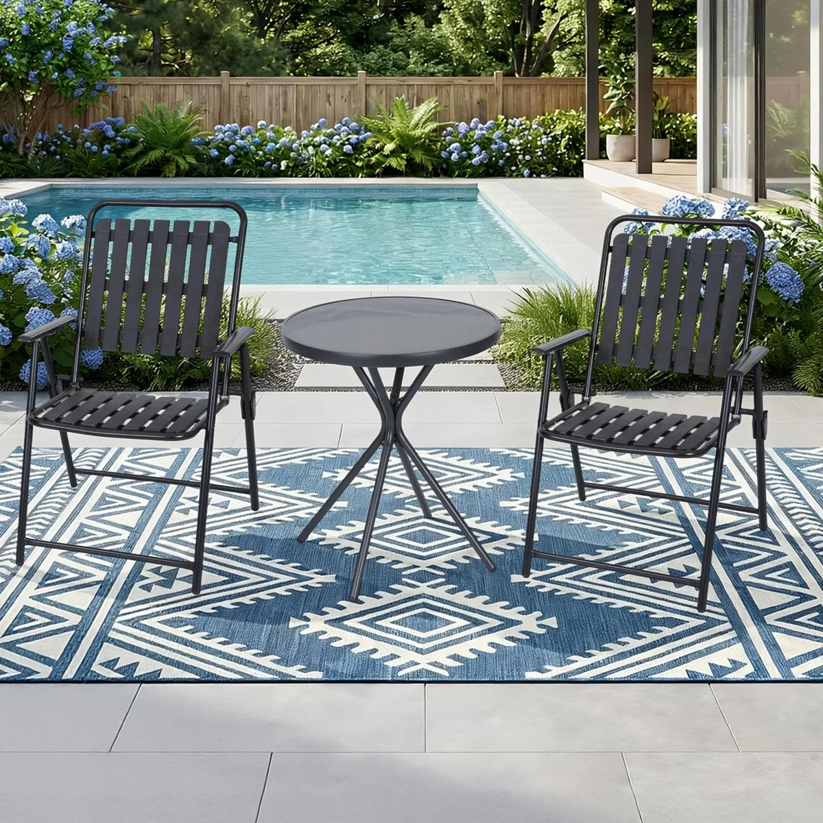 VANBOW VANBOW 3-Piece Patio Furniture Set 24" Black — product photo