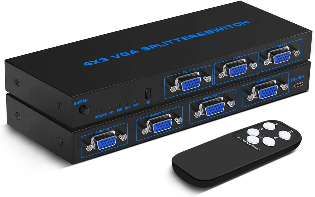 AUBEAMTO AUBEAMTO OZJQV1 4x3 VGA Switch Splitter 250MHz video switch — product photo