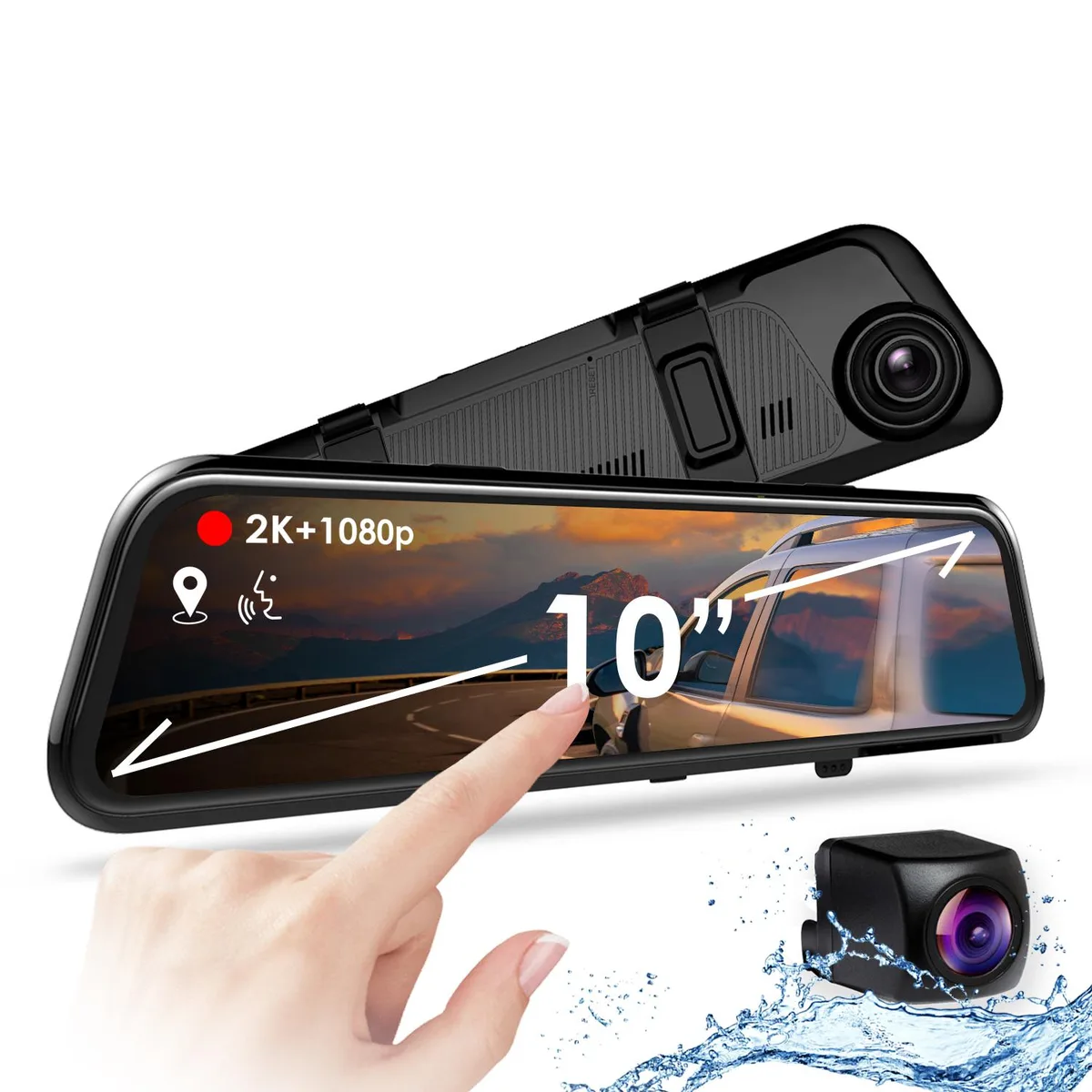 Rexing Rexing M3 10" Mirror Dash Cam 1440p+1080p — product photo
