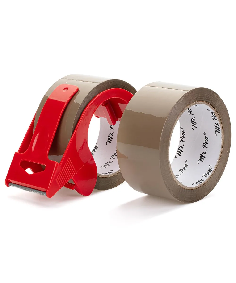 Mr. Pen IBFC003M401VC Brown Packing Tape 2" x 60 Yards 2.6 mil with Dispenser — product photo