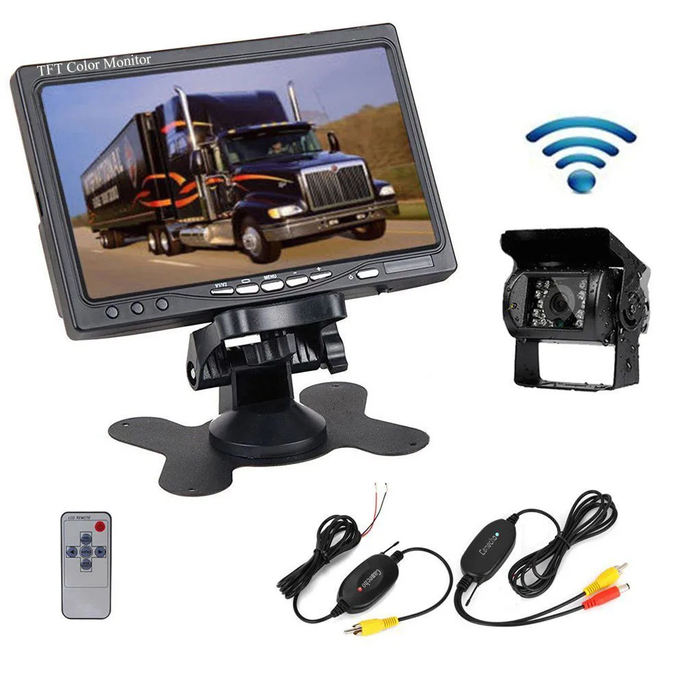 Werleo Werleo Wireless Backup Camera Kit 7 Inch Monitor 12V 24V 18 IR LED IP67 — product photo