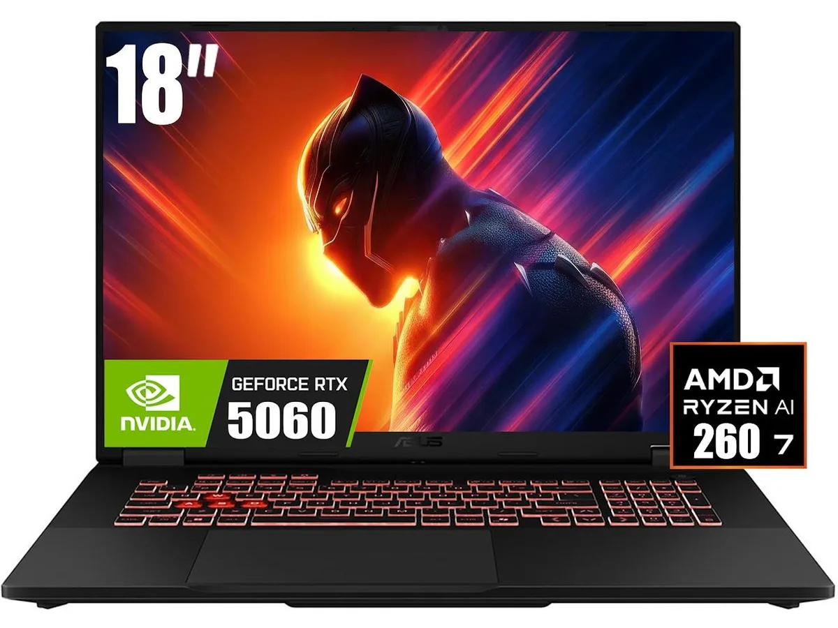ASUS ASUS TUF A18 gaming laptop 18" WUXGA 144Hz Ryzen 7 260 RTX 5060 16GB 1TB — product photo