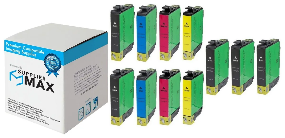 SuppliesMax SuppliesMax T200XL120-5B2CS High Yield Inkjet Combo Pack (5 Black, 2 each Cyan/Magenta/Yellow) — product photo