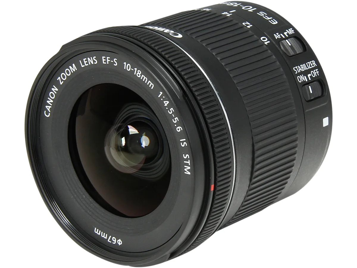 Canon Canon 9519B002 EF-S 10-18mm f/4.5-5.6 IS STM camera lens — product photo