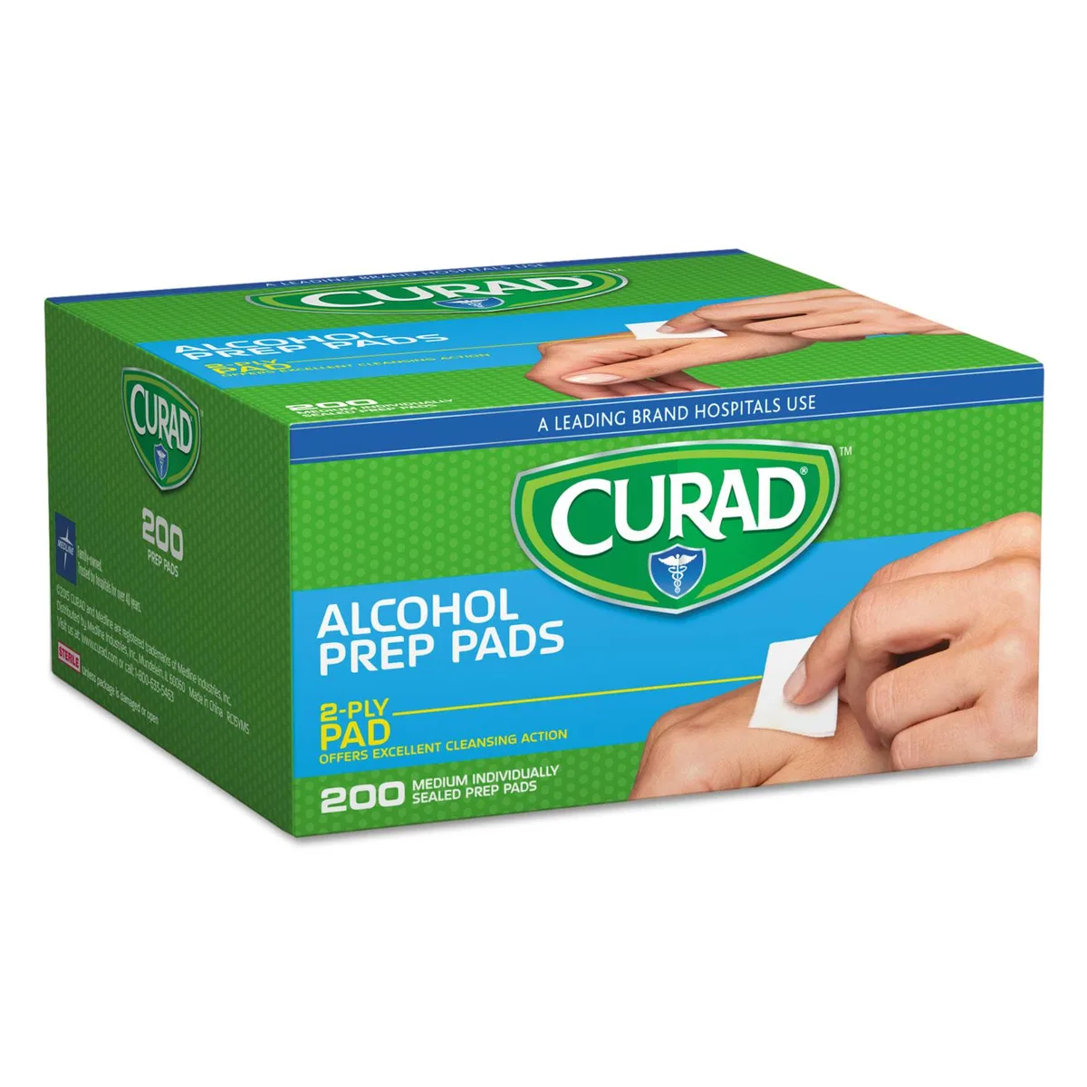 Medline Industries, Inc. Medline Industries, Inc. CUR45581RBI Curad Alcohol Swabs 70% 200/Box first aid — product photo