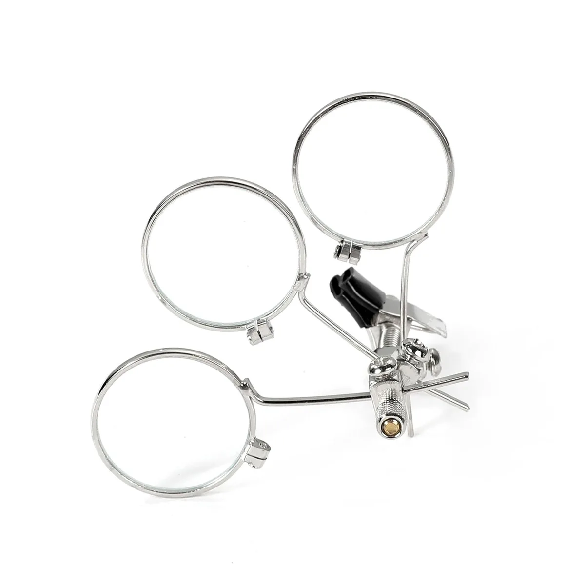  TOS097 Triple Loupe 3.3X 6.6X 9.9X Clip-On Magnifier Jewelry Accessory — product photo