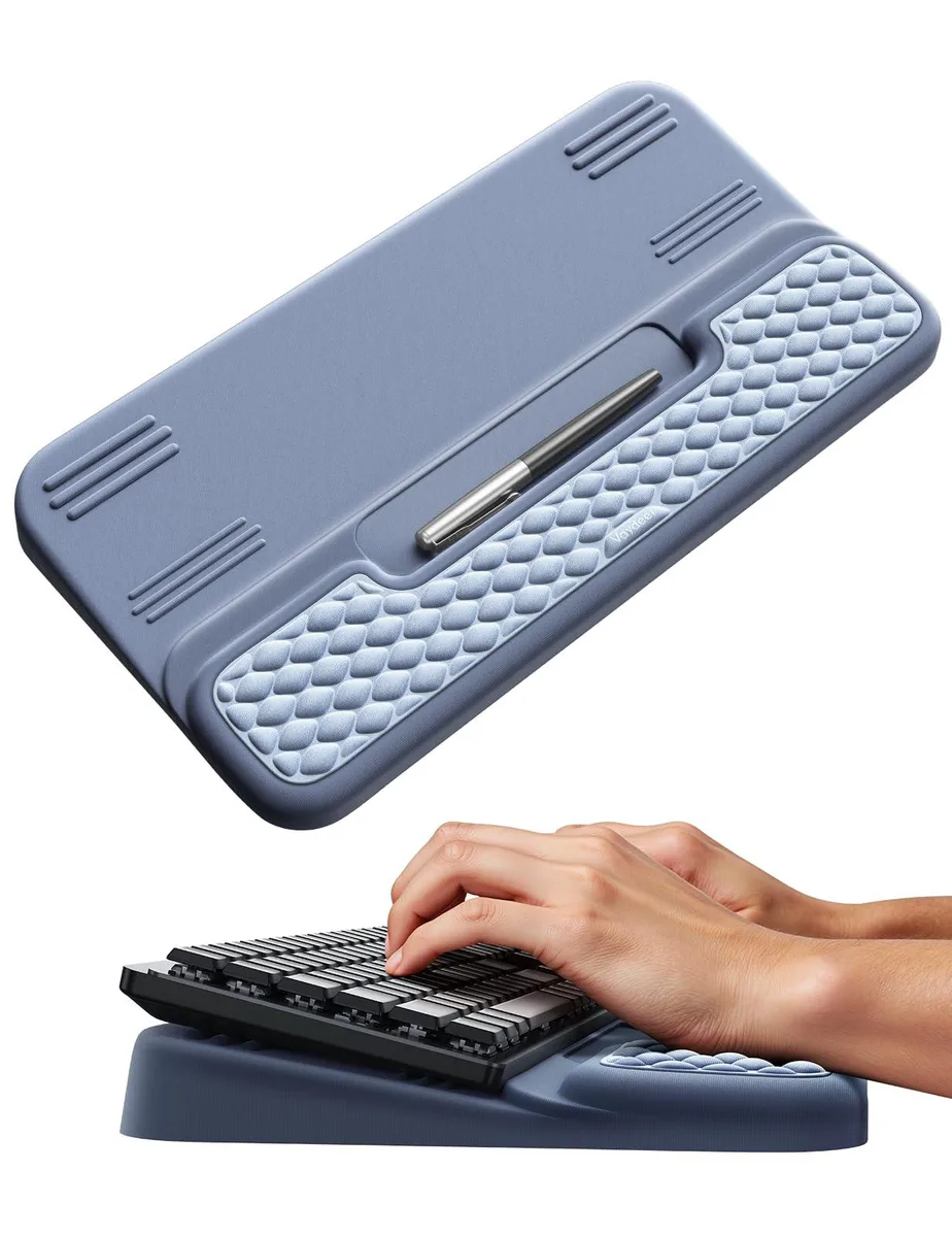 Vaydeer Wrist Rest with Keyboard Stand Blue 16.92 x 8.52 in — product photo