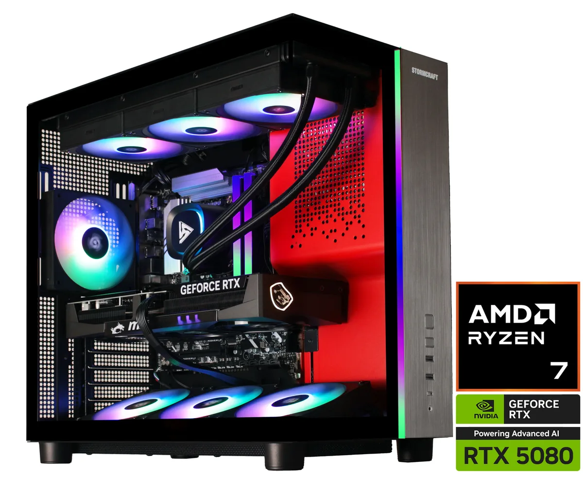STORMCRAFT STORMCRAFT PH980XDCC-580N1 gaming PC Ryzen 7 9800X3D RTX 5080 32GB DDR5 2TB NVMe — product photo