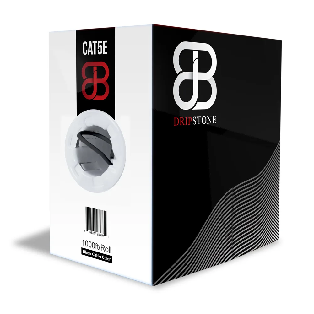 DRIPSTONE DRIPSTONE 600025 Cat5e UTP Ethernet Cable 1000ft Black 24AWG — product photo