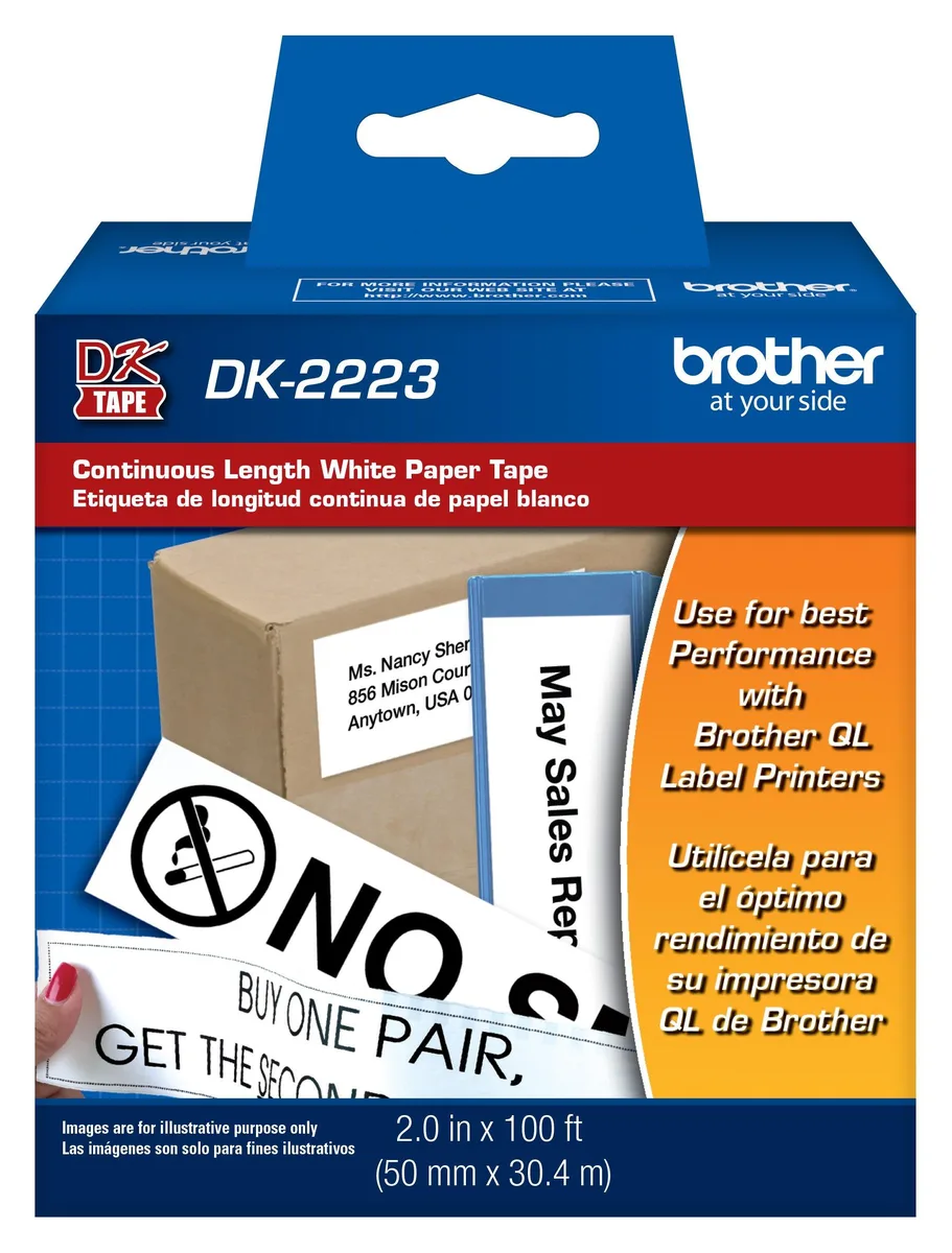 Brother Brother DK2223 label roll 2 in x 100 ft (5.08 cm x 30 m) — product photo