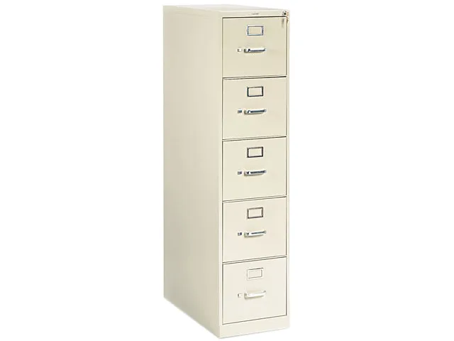 HON HON 315PL 310 Series Five-Drawer Letter File Cabinet 26.50" Depth Putty — product photo