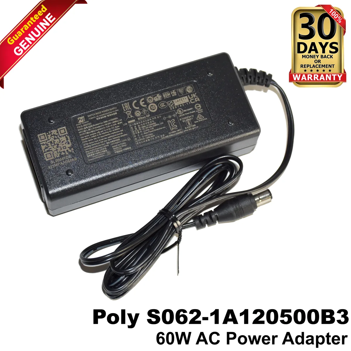 HP HP Poly Studio USB X50 X70 60W AC Adapter 875M7AA laptop replacement part — product photo