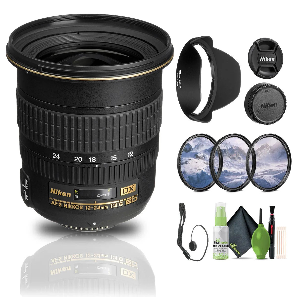 Nikon Inc Nikon AF-S DX Zoom-NIKKOR 12-24mm f/4G IF-ED Lens (2144) Bundle camera lens — product photo
