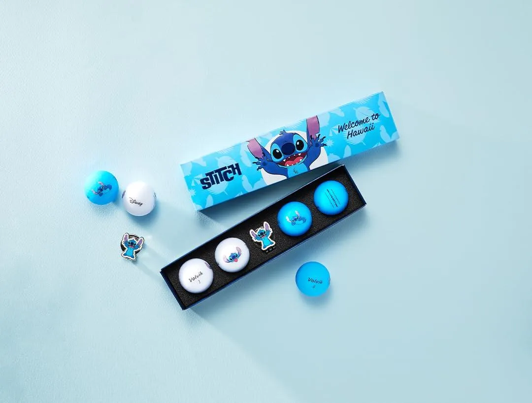 Volvik Volvik Vivid Soft Lilo &amp; Stitch Blue 4 Golf Balls With Marker — product photo