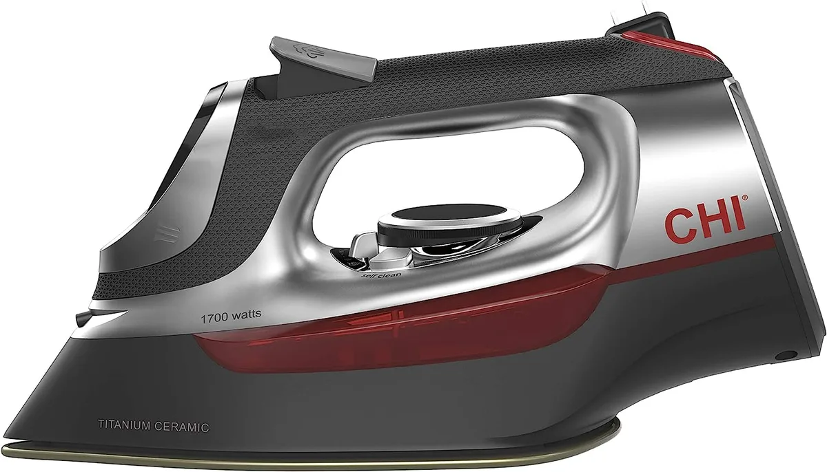 CHI CHI 13102 Steam Iron 1700W 400 Holes Titanium Ceramic Soleplate — product photo