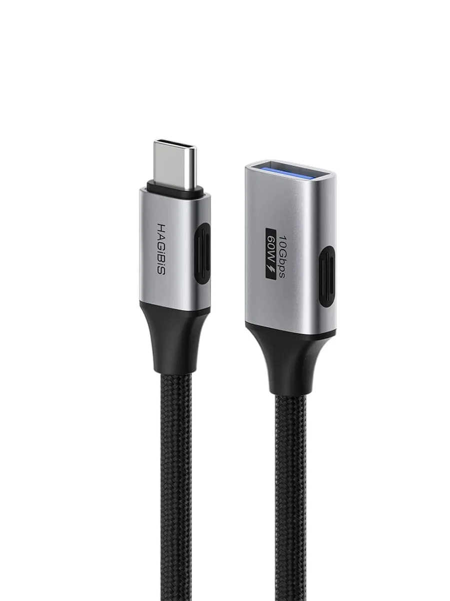 Fervit Fervit USB-C to USB-A extension cable 10Gbps 60W braided 1.6ft — product photo