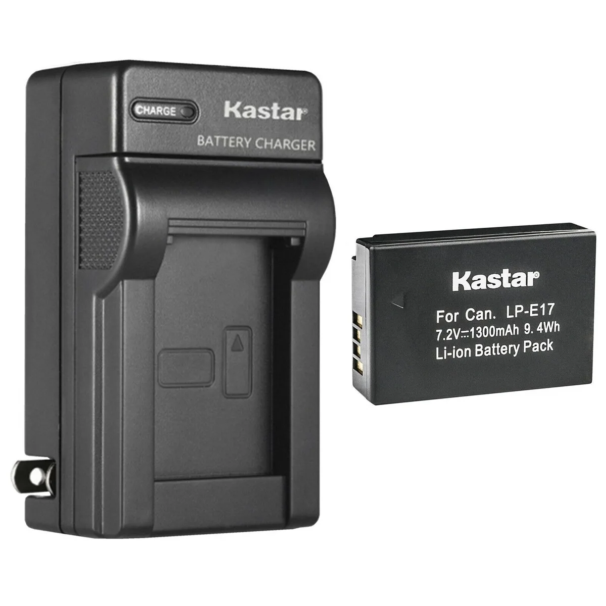 Kastar Kastar LP-E17 battery and AC wall charger 1 pack 9.4 Wh 1300 mAh 7.2 V — product photo