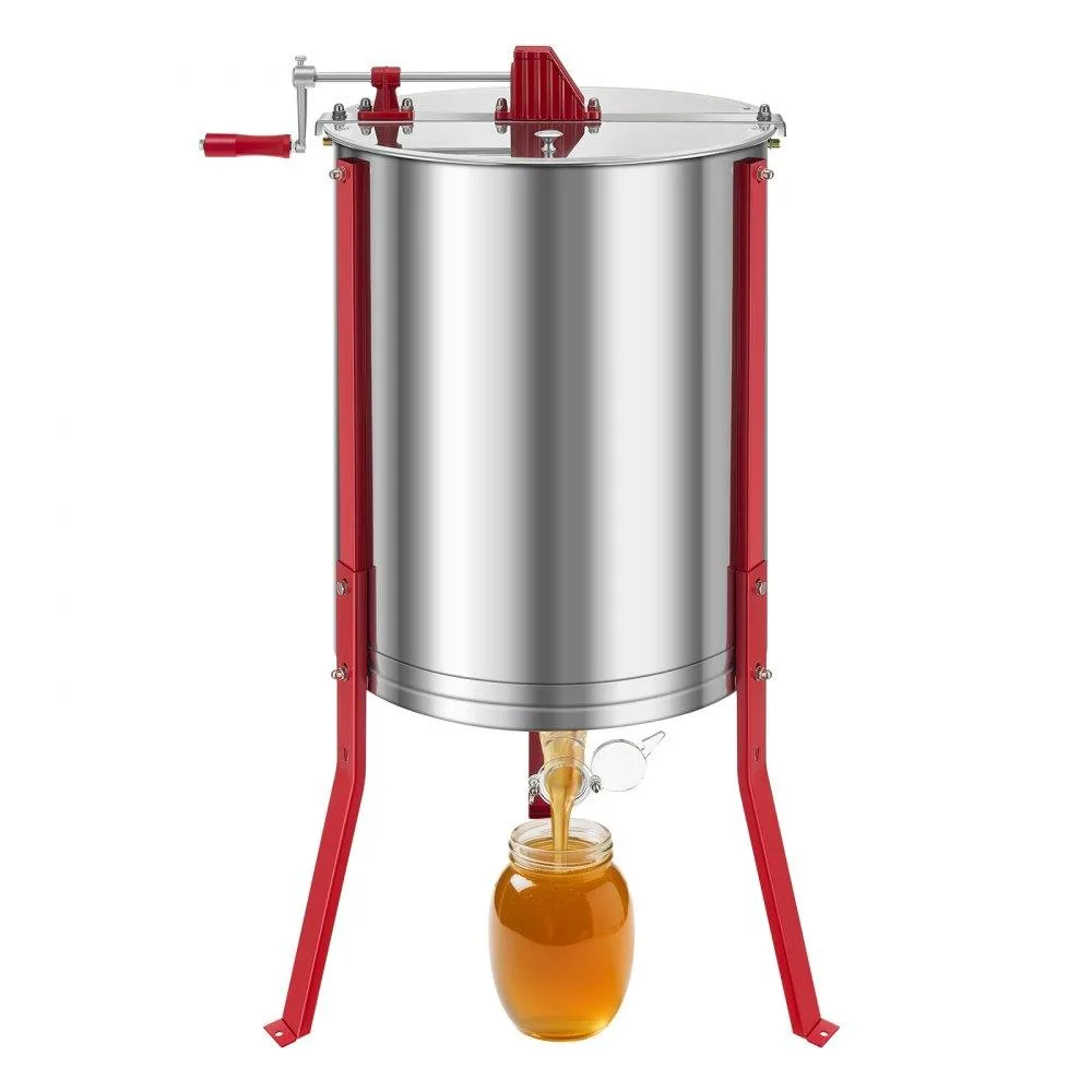 VEVOR VEVOR 6 Frame Manual Honey Extractor Transparent Lid Adjustable Stand 18.5 in Drum — product photo