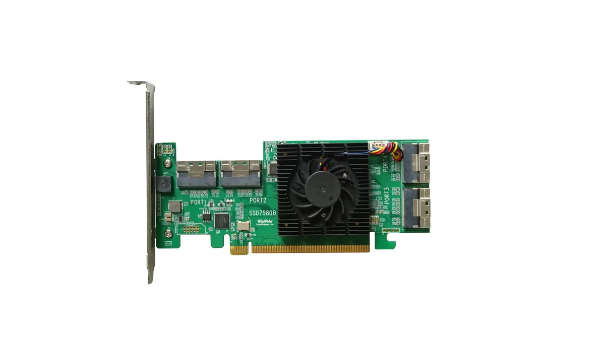 HighPoint Technologies, Inc. HighPoint Technologies, Inc. SSD7580B RAID controller PCI-Express 4.0 x16 8 U.2 — product photo