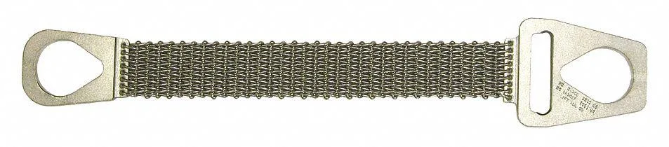 Galvanized steel wire mesh sling, 6 ft long, 2 in wide, choker and triangle links