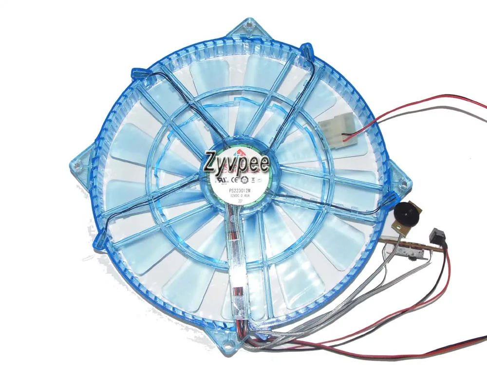 Zyvpee Zyvpee PS223012M 220mm 30mm 12V .4A Blue LED Case Fan — product photo