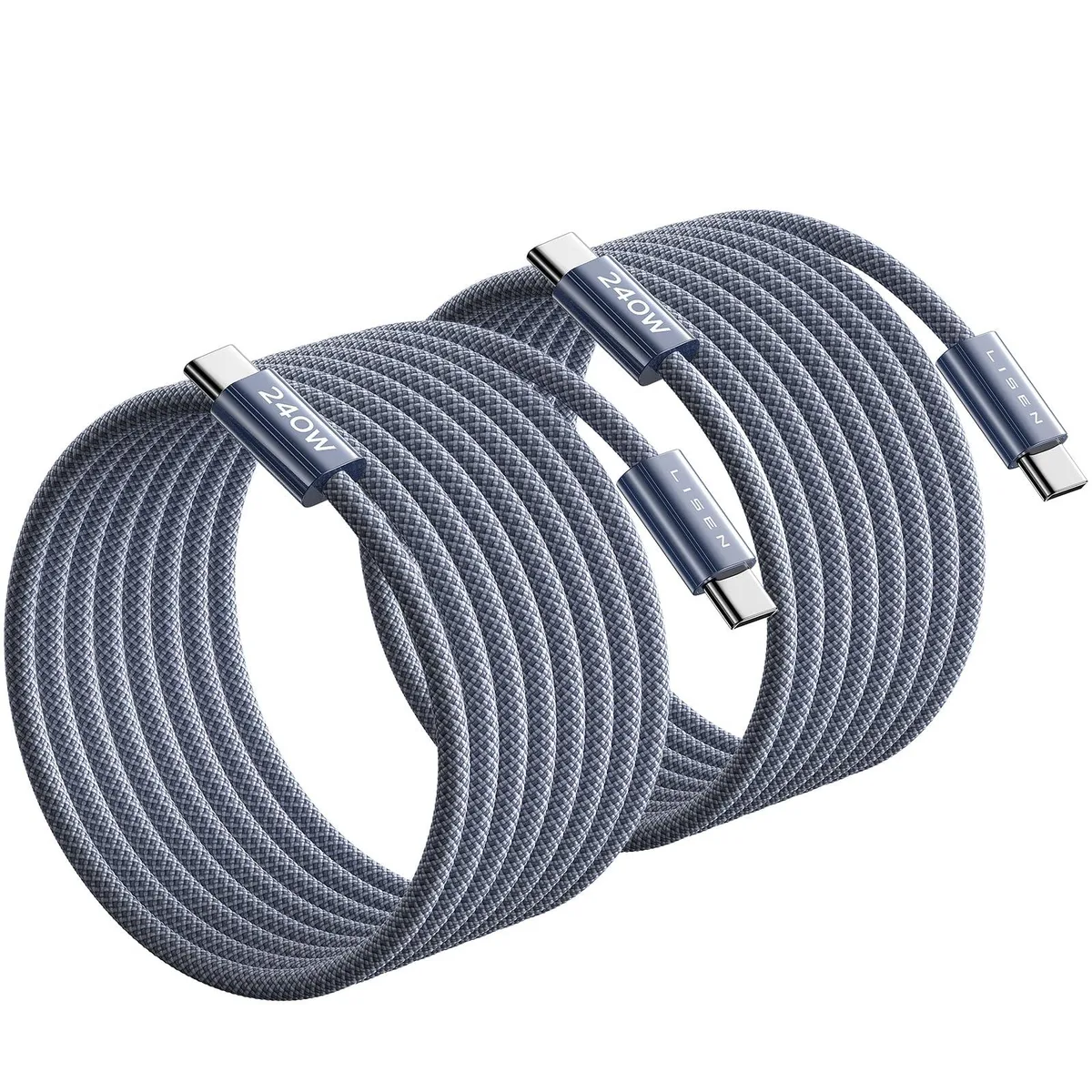  Pisen 2E334-3M+3M-MD Samsung Gala USB-C cable 10 ft 40W Midnight 2-pack — product photo