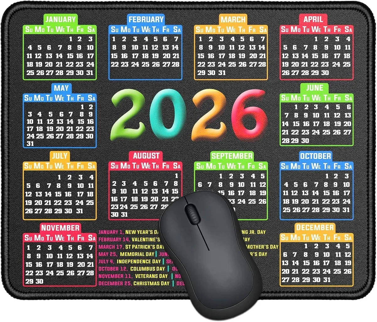 BAOFENG BAOFENG Mouse Pad 9.6x7.9x0.1 inch 2026 Calendar Black — product photo