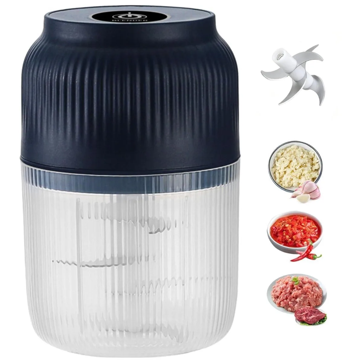 VocdFing Garlic Chopper 400ml Cordless Blue — product photo