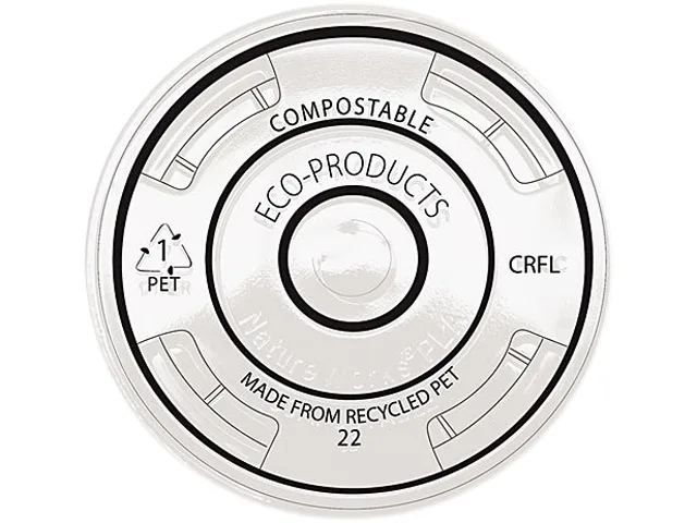 Eco-Products Eco-Products EP-CRFL Recycled PET Cold Cup Lids 12 16 20 24oz 1000 Case — снимка на продукта