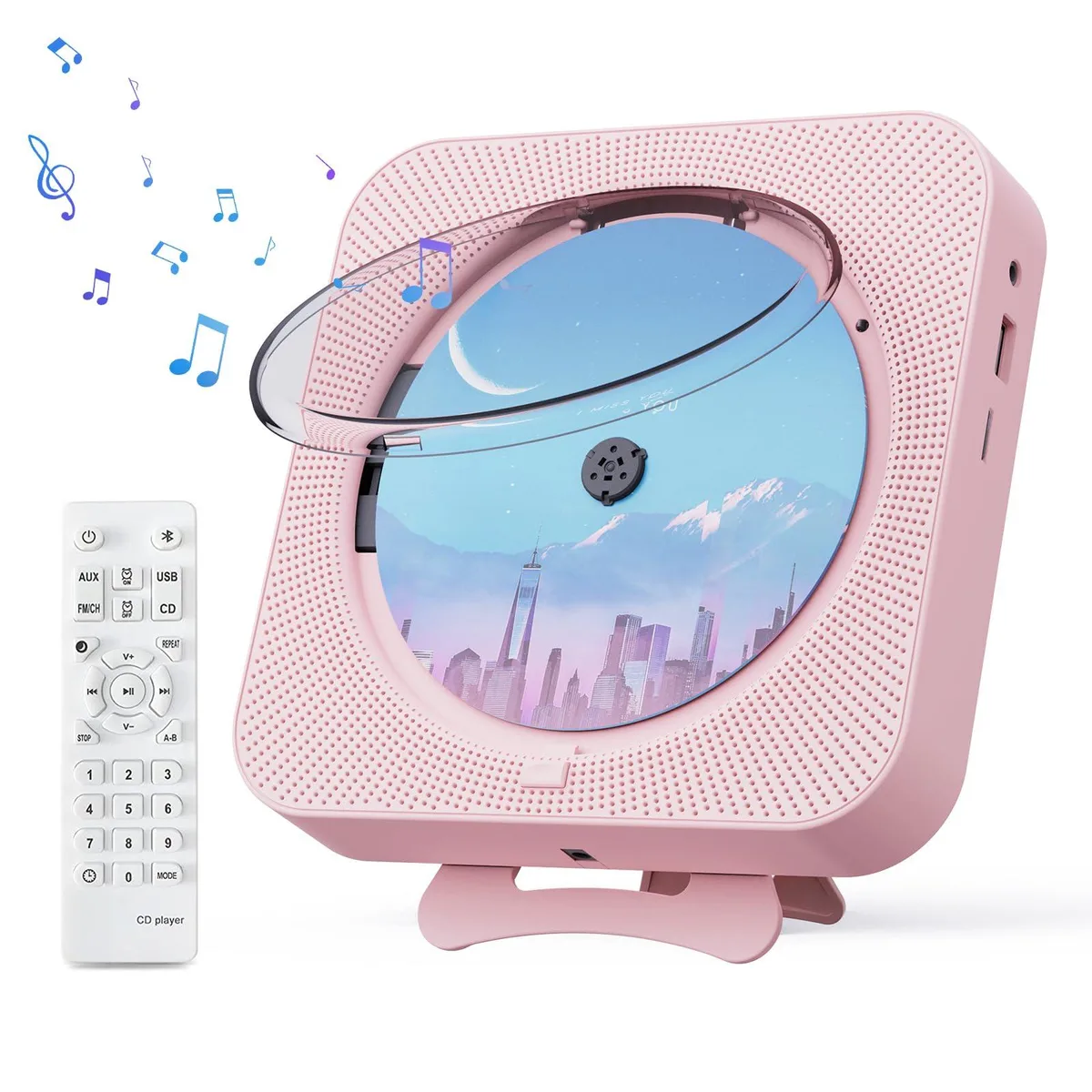  AUDIOVOX KC909-Pink cd player Bluetooth 5.1 FM radio dual speakers — product photo
