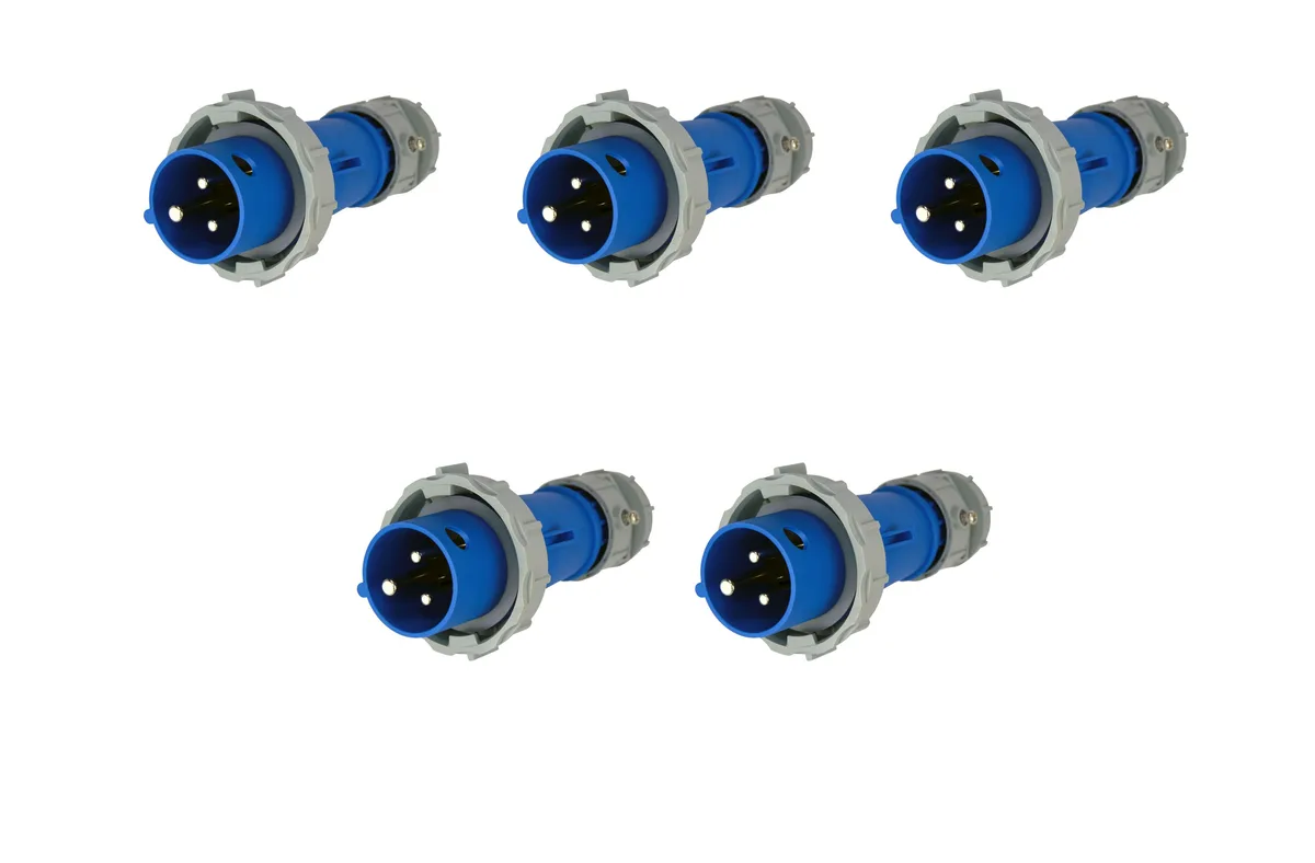 Eaton Eaton Arrow Hart AH320P6W Pin and Sleeve Plug 20A 250V Blue 5 pack — product photo
