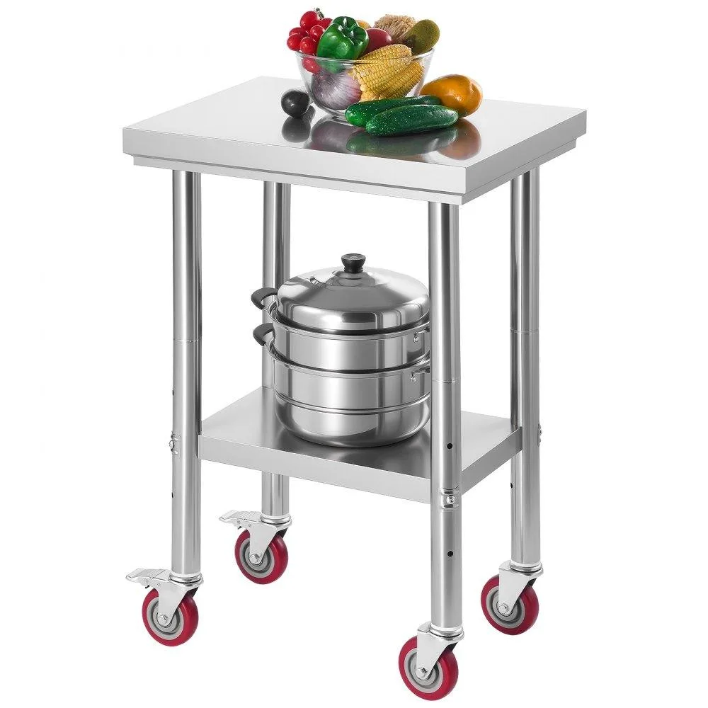 VEVOR VEVOR Stainless Steel Workstation 24 x 18 in Adjustable Undershelf Wheels — product photo