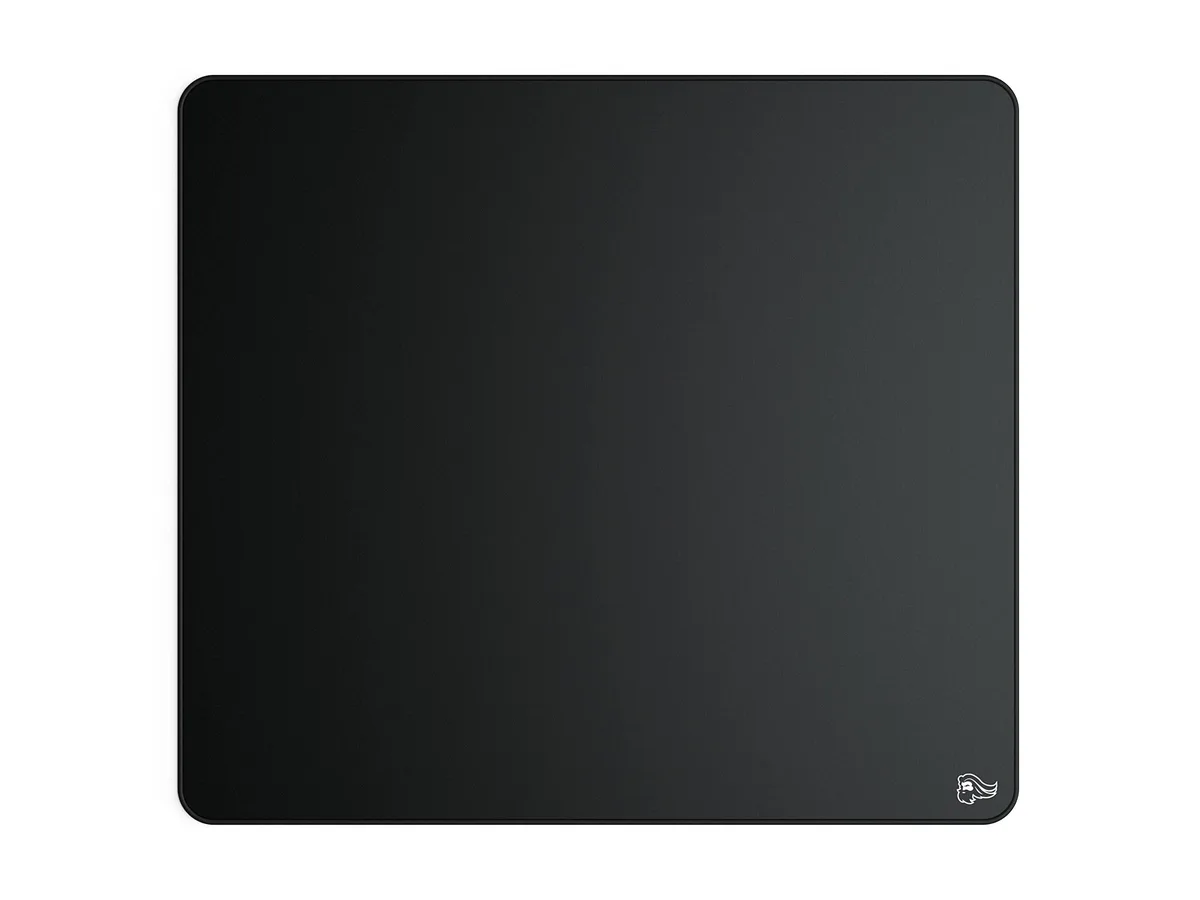 Rectangular fire‑coloured hybrid cloth mousepad, 17 by 15 inches, 3 mm thick, foam core with non‑slip rubber base