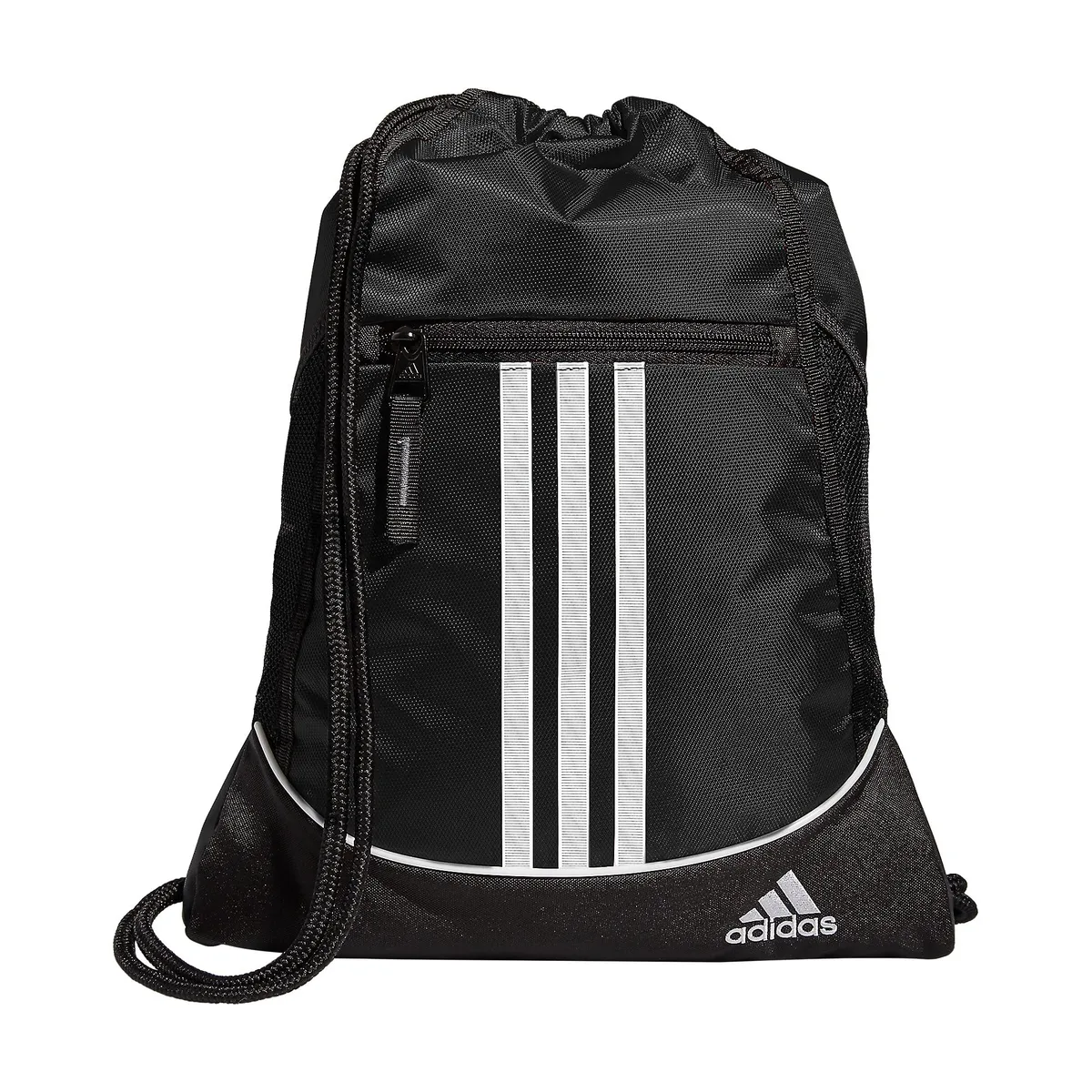 adidas Alliance Sackpack drawstring backpack in polyester with three-stripe branding and zip pocket
