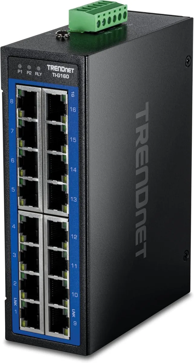 TRENDnet TRENDnet TI-G160 16-Port Industrial Gigabit DIN-Rail Switch — product photo