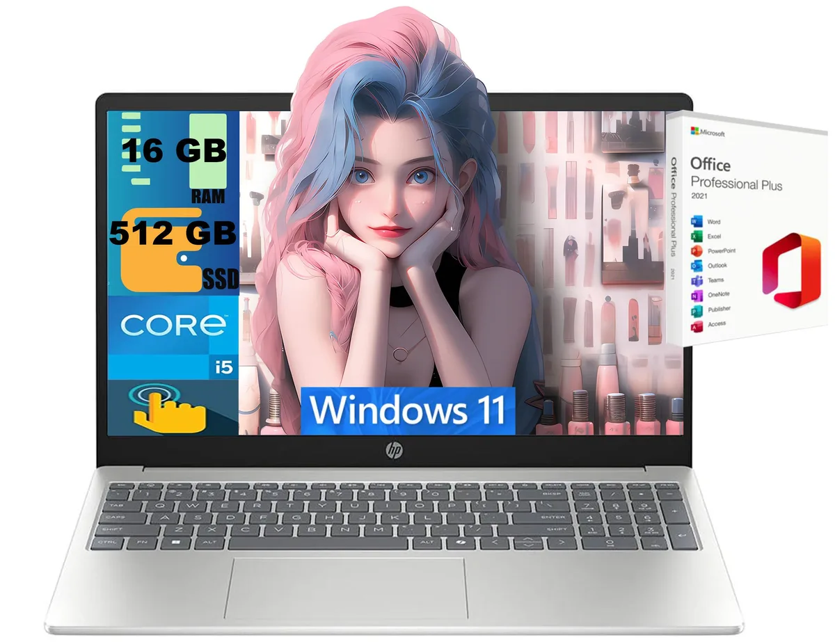 HP HP 15 Raider laptop 15.6" FHD touchscreen i5-1334U 10-core 16GB 512GB SSD — product photo