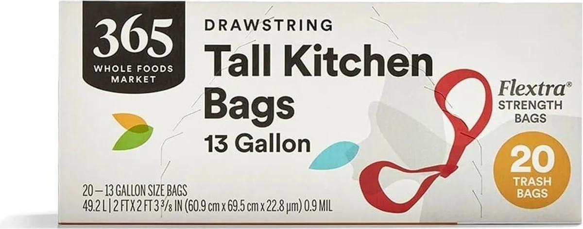  365 by Whole Foods Market 365 13 Gallon 20 Count Trash Bags — product photo