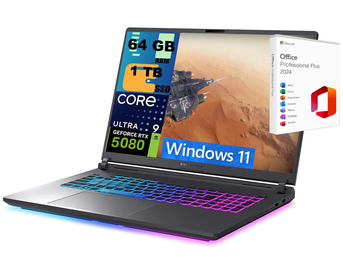 ASUS ASUS ROG Strix SCAR 18 gaming laptop 2.5K 240Hz Core Ultra 9 275HX RTX 5080 64GB 1TB — product photo