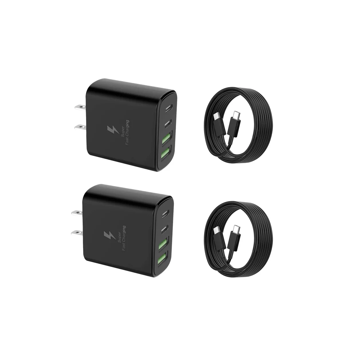 KEHIPI KEHIPI OFS-754 4-in-1 USB charger 2 USB-A 2 USB-C 5V 2.4A black — product photo