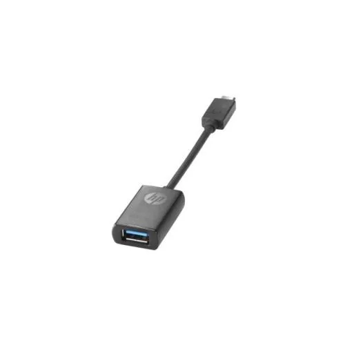 Black USB-C male to USB 3.0 Type-A female adapter
