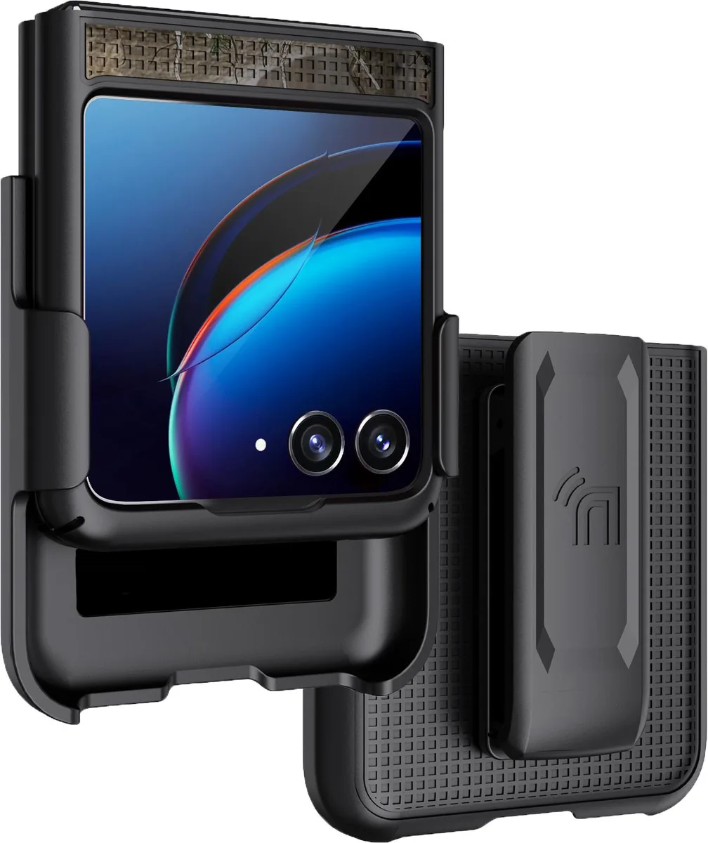 Nakedcellphone Nakedcellphone Grid Case + Belt Clip Holster for Motorola RAZR+ 2023 — product photo