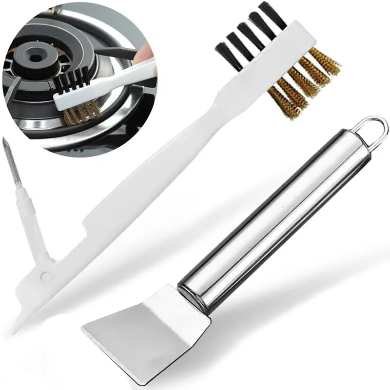 leuapl 2pcs Brass Wire Brush & Stainless Scraper Cleaning Kit — product photo