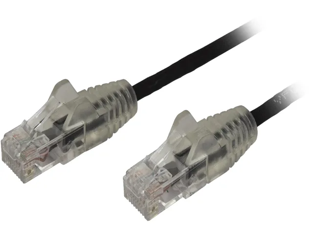 STARTECH STARTECH N6PAT6BKS Cat6 network ethernet cable 6 ft black slim 28 AWG — product photo